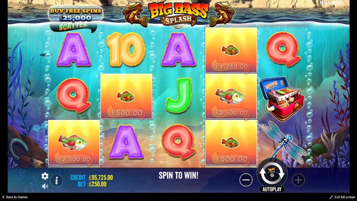 Big Bass Splash slot machine game screenshot